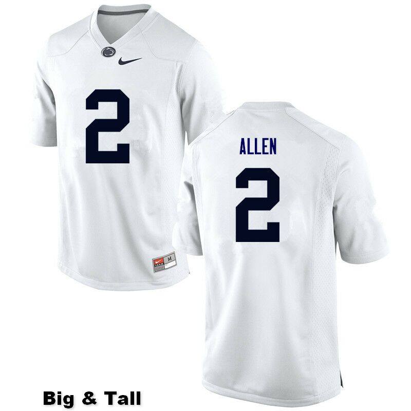 NCAA Nike Men's Penn State Nittany Lions Marcus Allen #2 College Football Authentic Big & Tall White Stitched Jersey CPI7298NV